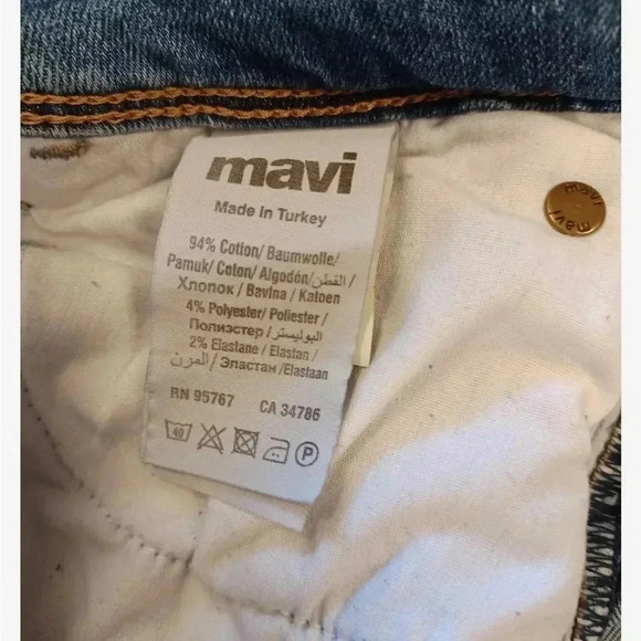 Mavi Tess High Rise Skinny Embroidery Raw Hem Jeans  Size 25 - Picture 12 of 13